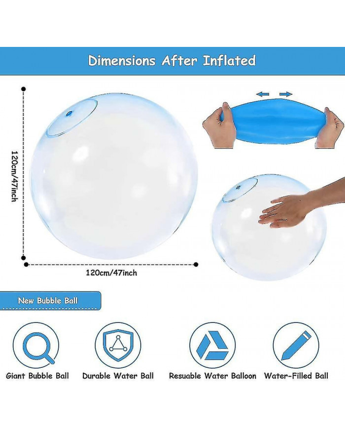 2pcs Enfants Bulle Boule Jouet Géant Gonflable Eau Beach Boule en caoutchouc Jelly Balls Ballskids Bubble Ball Toy [...]