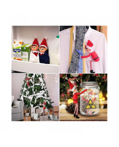 1 x elfe se comportant mal avec du velcro à la main - peluche douce elfe sur pattes - jouet fantaisie de Noël - [...]