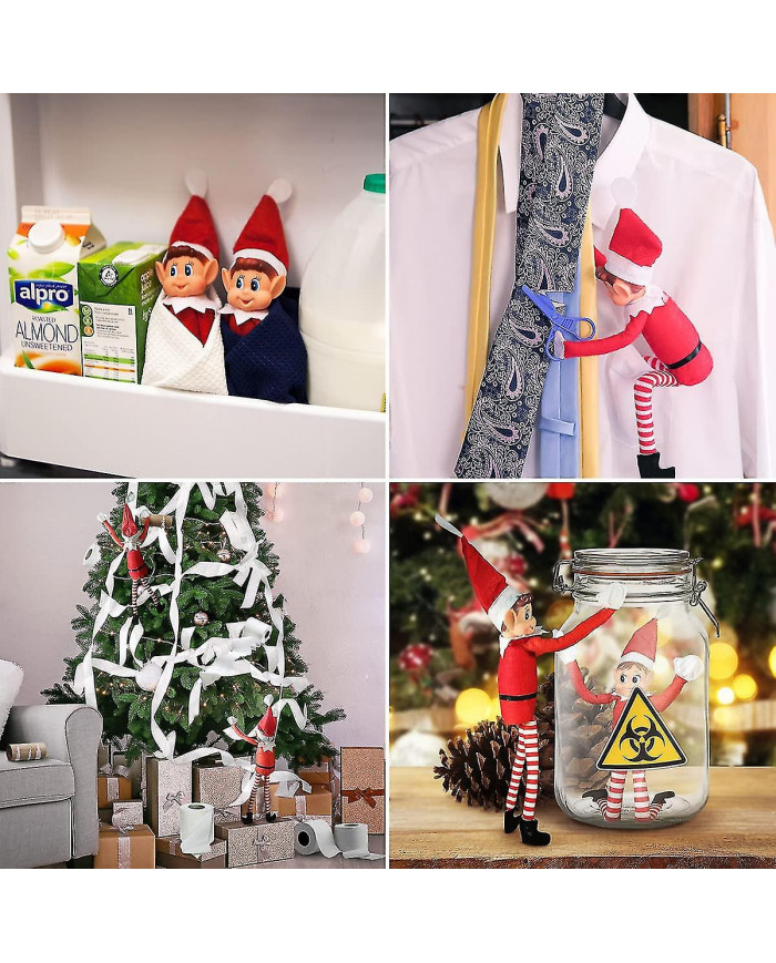 1 x elfe se comportant mal avec du velcro à la main - peluche douce elfe sur pattes - jouet fantaisie de Noël - [...]