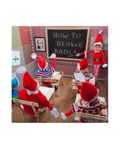 1 x elfe se comportant mal avec du velcro à la main - peluche douce elfe sur pattes - jouet fantaisie de Noël - [...]