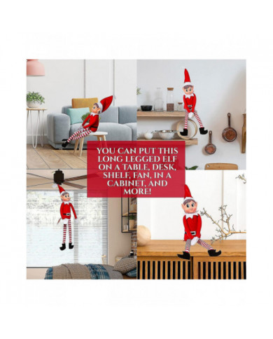 1 x elfe se comportant mal avec du velcro à la main - peluche douce elfe sur pattes - jouet fantaisie de Noël - [...]