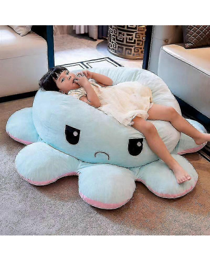Poulpe réversible Animal en peluche, grande pieuvre en peluche coussin oreiller jouets