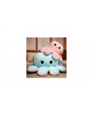 Poulpe réversible Animal en peluche, grande pieuvre en peluche coussin oreiller jouets