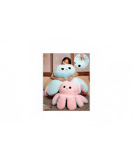 Poulpe réversible Animal en peluche, grande pieuvre en peluche coussin oreiller jouets