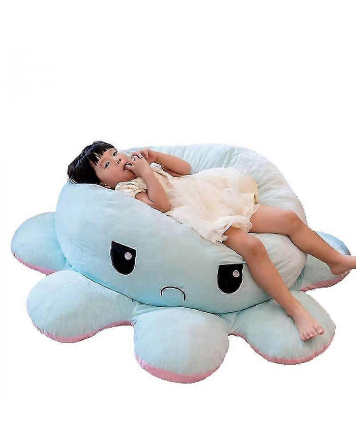 Poulpe réversible Animal en peluche, grande pieuvre en peluche coussin oreiller jouets
