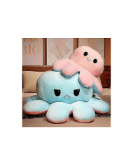 Poulpe réversible Animal en peluche, grande pieuvre en peluche coussin oreiller jouets