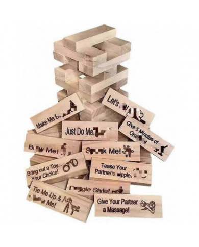 48pcs Super Coquine Bloc Tour Jeu Drôle Couple Tour Empilable Avec Action Ou Vérité Questions Et Défis Jeux Saint- [...]