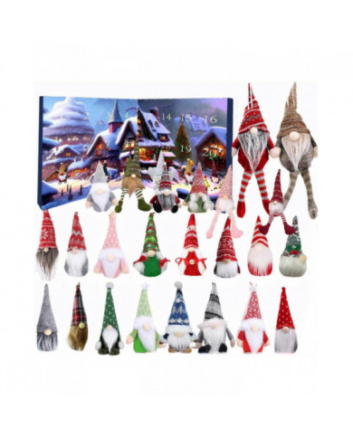 Calendrier de l’Avent Gnome de Noël 2024, 24 Poupée Gnome en peluche Calendrier du compte à rebours de Noël, [...]
