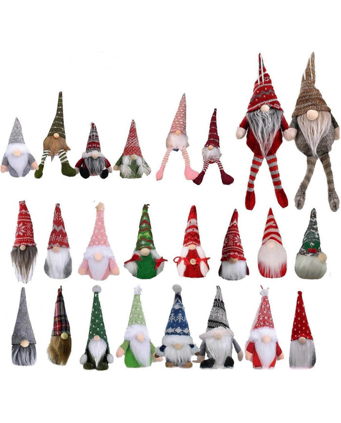 Calendrier de l’Avent Gnome de Noël 2024, 24 Poupée Gnome en peluche Calendrier du compte à rebours de Noël, [...]