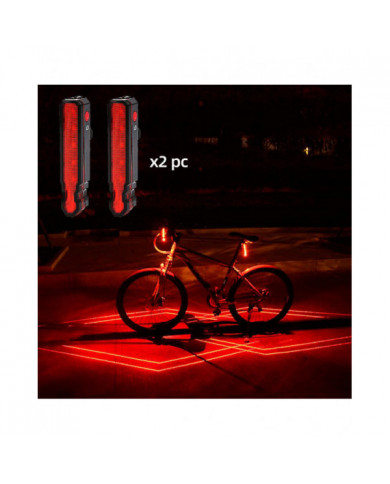 Pliage Laser Bike Light Avant Arrière Avertissement de Sécurité Vélo Lumière Usb Rechargeable Vélo Queue Arrière [...]