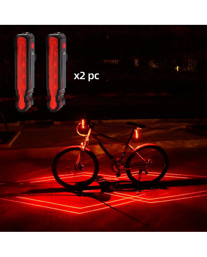 Pliage Laser Bike Light Avant Arrière Avertissement de Sécurité Vélo Lumière Usb Rechargeable Vélo Queue Arrière [...]