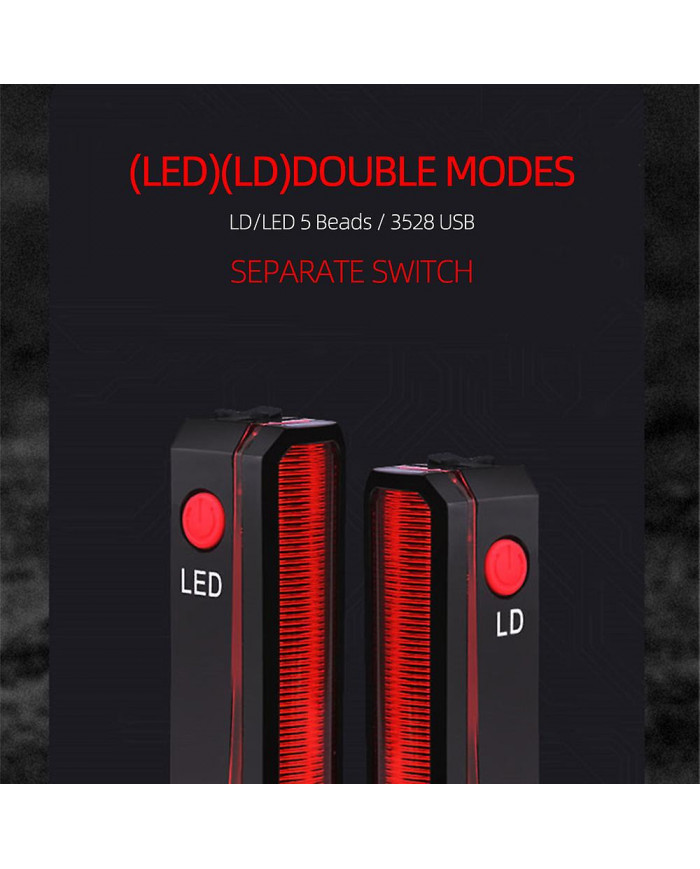 Pliage Laser Bike Light Avant Arrière Avertissement de Sécurité Vélo Lumière Usb Rechargeable Vélo Queue Arrière [...]