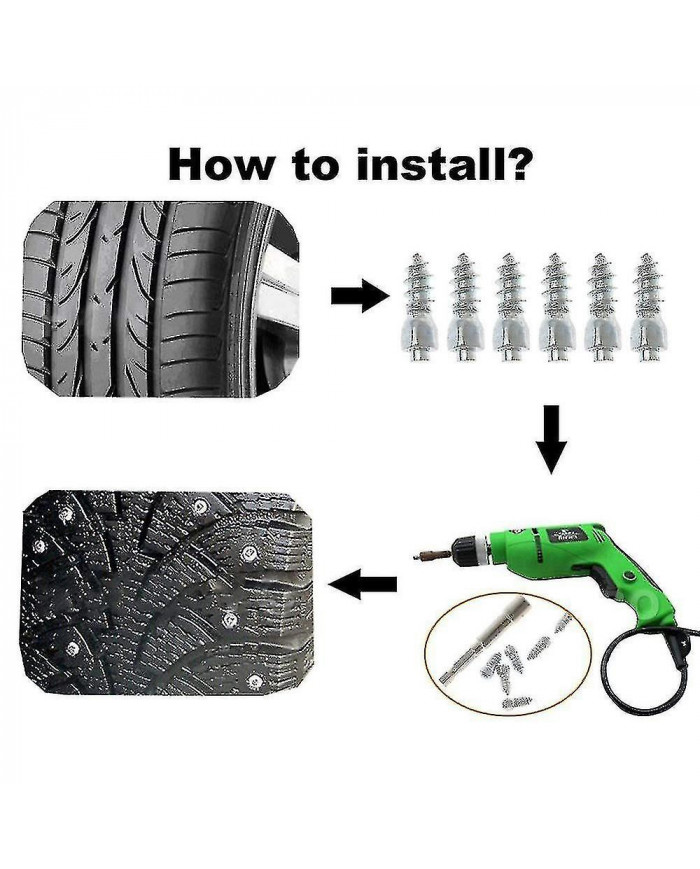 100pcs 12mm Tire Studs Carbide Screw Snow Spikes Anti- Anti-ice For Car/suv/atv/utv Car Tire Stud-ZZY