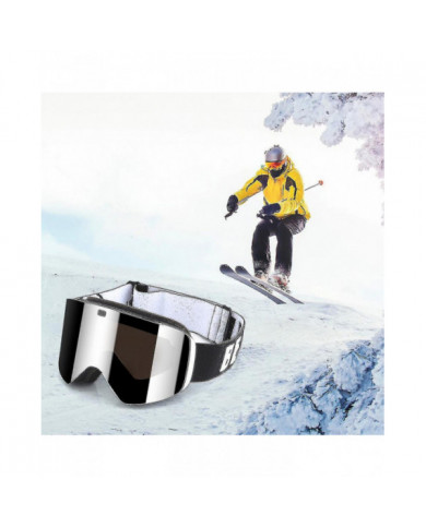 Lunettes de ski cylindriques à double couche Lunettes de neige coupe-vent confortables pour le ski motoneige