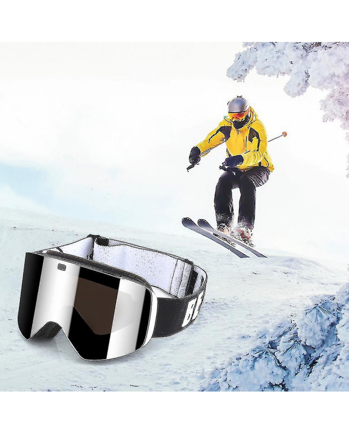 Lunettes de ski cylindriques à double couche Lunettes de neige coupe-vent confortables pour le ski motoneige