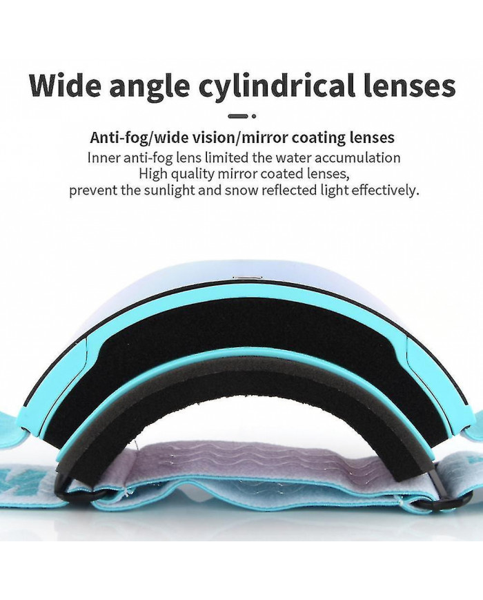 Lunettes de ski cylindriques à double couche Lunettes de neige coupe-vent confortables pour le ski motoneige