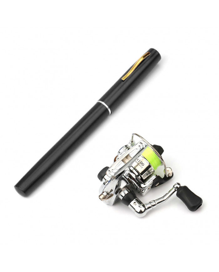 Moulinet de canne à pêche pliable Combo Mini stylo Canne à pêche Kit de canne à pêche télescopique Spinning Reel [...]