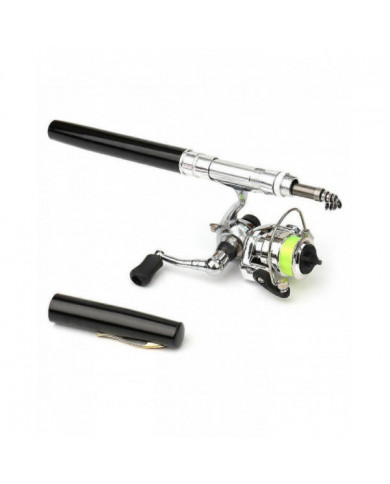 Moulinet de canne à pêche pliable Combo Mini stylo Canne à pêche Kit de canne à pêche télescopique Spinning Reel [...]