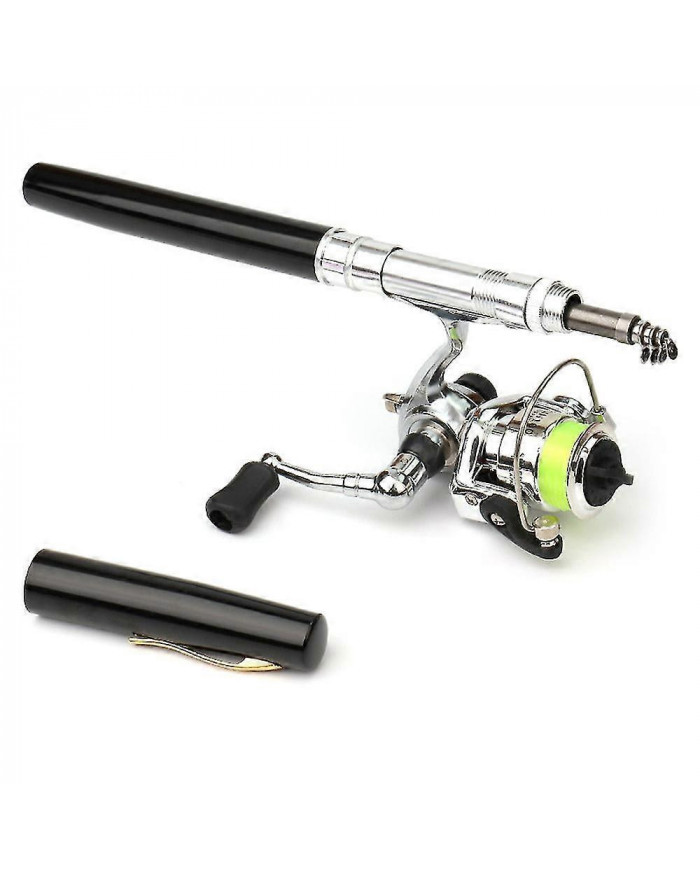 Moulinet de canne à pêche pliable Combo Mini stylo Canne à pêche Kit de canne à pêche télescopique Spinning Reel [...]