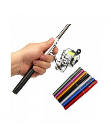 Moulinet de canne à pêche pliable Combo Mini stylo Canne à pêche Kit de canne à pêche télescopique Spinning Reel [...]