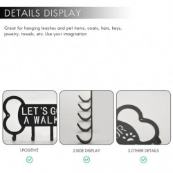 Metal Pet Dog Leash Hanger Hook Dog Leash Wall Rack Holder With Free Nail Hang On Leather Nylon Lea-dt