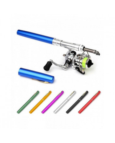Moulinet de canne à pêche pliable Combo Mini stylo Canne à pêche Kit de canne à pêche télescopique Spinning Reel [...]