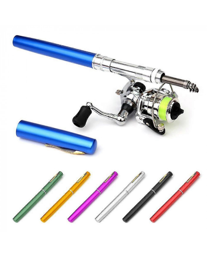 Moulinet de canne à pêche pliable Combo Mini stylo Canne à pêche Kit de canne à pêche télescopique Spinning Reel [...]