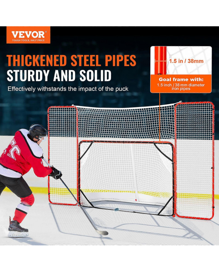 But de hockey avec filet de sécurité et cibles, filet de hockey en acier de rue, ensemble de buts d’entraînement [...]