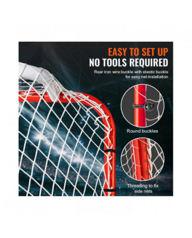 But de hockey avec filet de sécurité et cibles, filet de hockey en acier de rue, ensemble de buts d’entraînement [...]