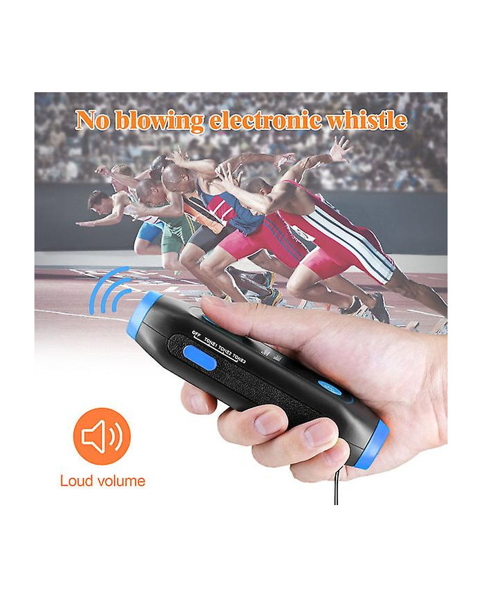 Sifflet électronique 3 tons Sifflet portatif polyvalent avec Lanyard Torchlight