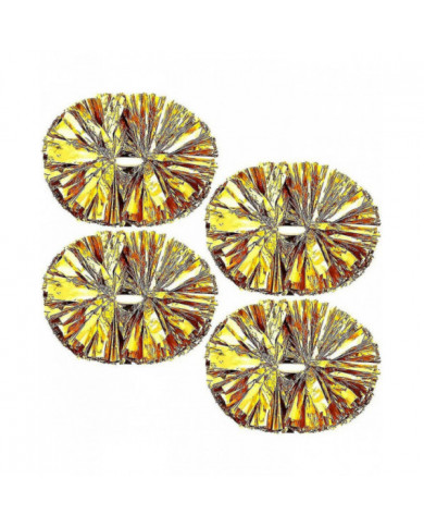 4 Pack Cheerleading Pom Poms, Pom Poms métallique avec poignée de bâton d’entraînement