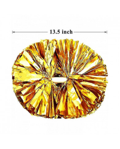 4 Pack Cheerleading Pom Poms, Pom Poms métallique avec poignée de bâton d’entraînement