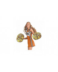 4 Pack Cheerleading Pom Poms, Pom Poms métallique avec poignée de bâton d’entraînement