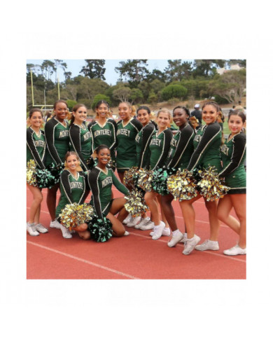 4 Pack Cheerleading Pom Poms, Pom Poms métallique avec poignée de bâton d’entraînement