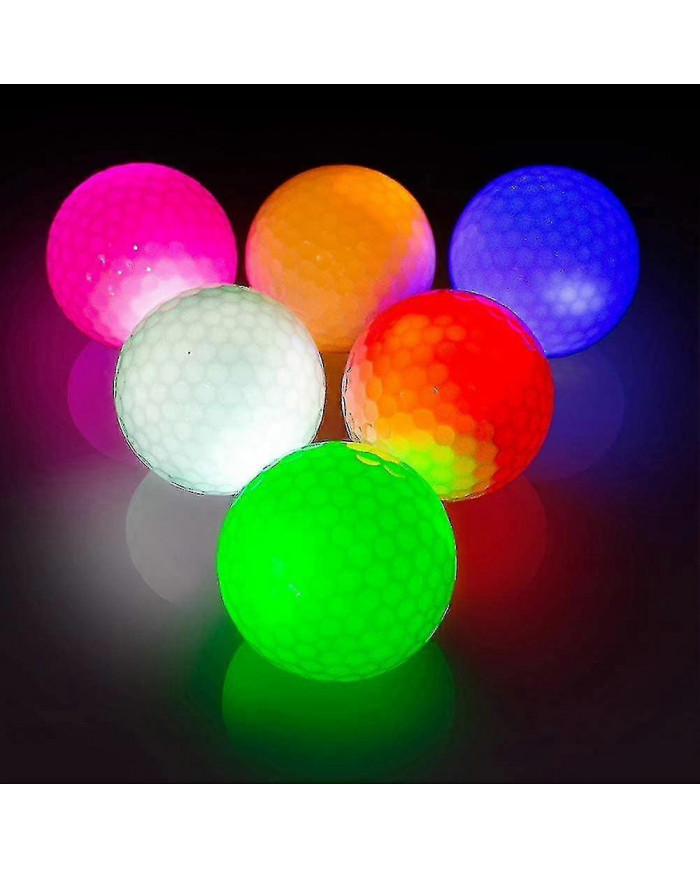 6 Pcs Led Glow Balles de golf, Boule de golf clignotante, Night Glow