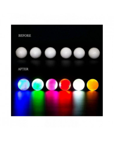 6 Pcs Led Glow Balles de golf, Boule de golf clignotante, Night Glow