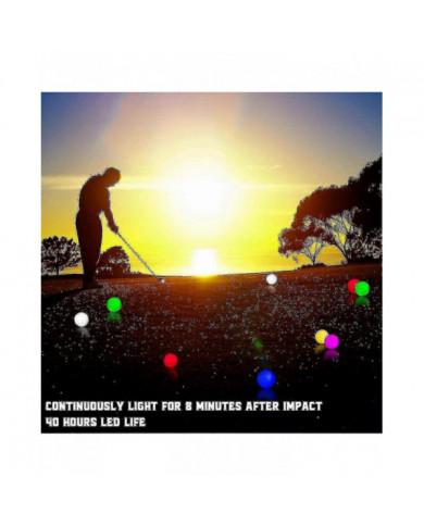 6 Pcs Led Glow Balles de golf, Boule de golf clignotante, Night Glow
