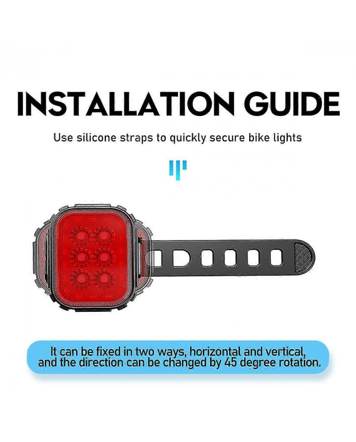 2X Ensemble d’éclairage de vélo super lumineux,Lumière LED rechargeable USB de vélo,Lumière de vélo pour la [...]