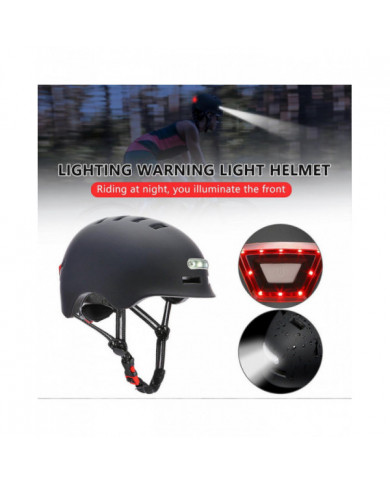 Casques de vélo unisexes avec LED Light Respirant Casques de cyclisme pour vélo électrique pour la conduite de nuit