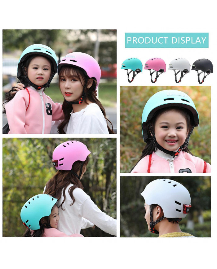 Casques de vélo unisexes avec LED Light Respirant Casques de cyclisme pour vélo électrique pour la conduite de nuit