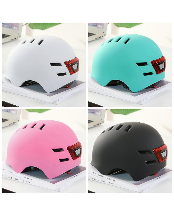 Casques de vélo unisexes avec LED Light Respirant Casques de cyclisme pour vélo électrique pour la conduite de nuit