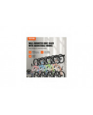 Support de rangement pour vélos, 8 porte-vélos et 7 crochets pour casques, cintre de rangement pour vélos [...]