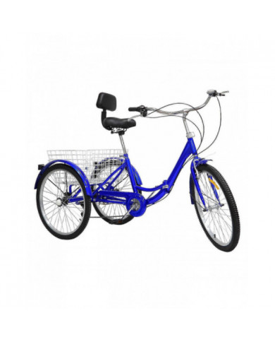 Tricycle pliant pour adulte de 24 po avec panier à provisions 7 vitesses