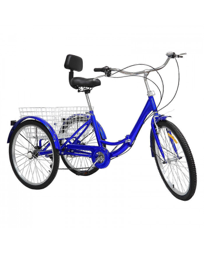 Tricycle pliant pour adulte de 24 po avec panier à provisions 7 vitesses