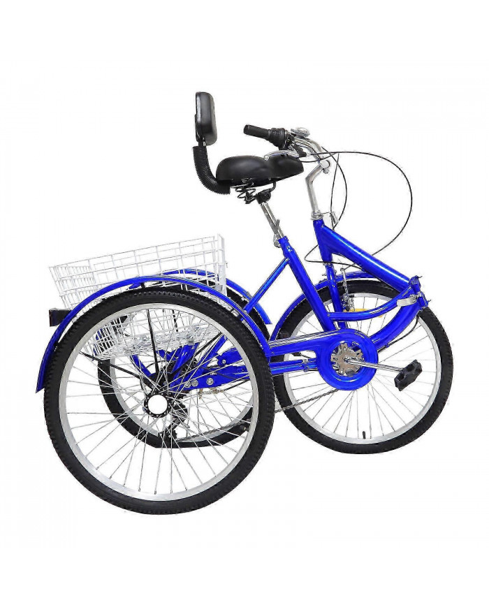 Tricycle pliant pour adulte de 24 po avec panier à provisions 7 vitesses