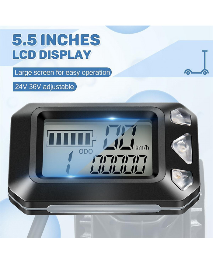 24V 36V Réglable Électrique Scooter Affichage Écran Interrupteur Accélérateur pour 5.5 Pouces Scooter Pièces (6 Broches)