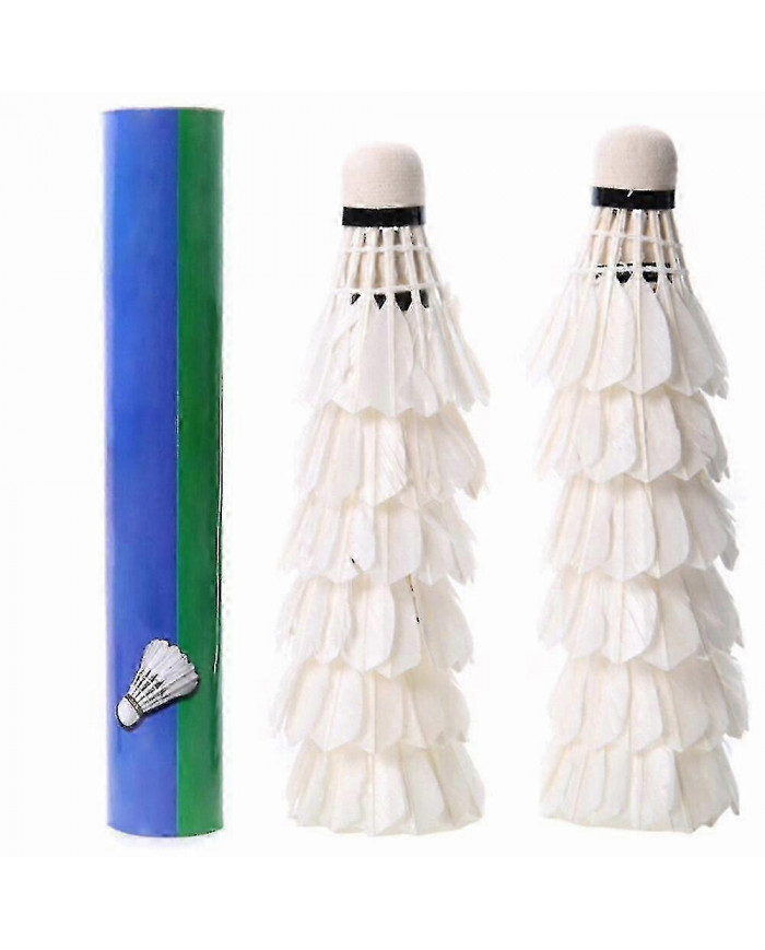 Pack de 12 volants de badminton à plumes d’oie blanche, idéal pour l’entraînement sportif
