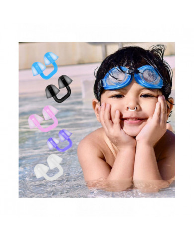 Bouchons de nez de natation Protecteur de nez en silicone confortable Pince-nez de natation étanche réutilisable [...]