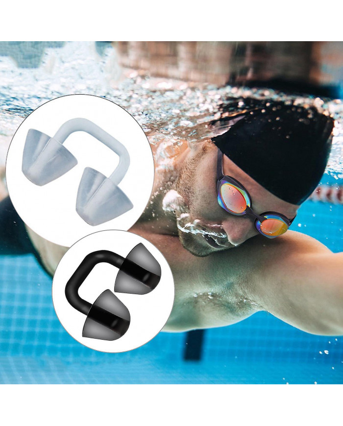 Bouchons de nez de natation Protecteur de nez en silicone confortable Pince-nez de natation étanche réutilisable [...]