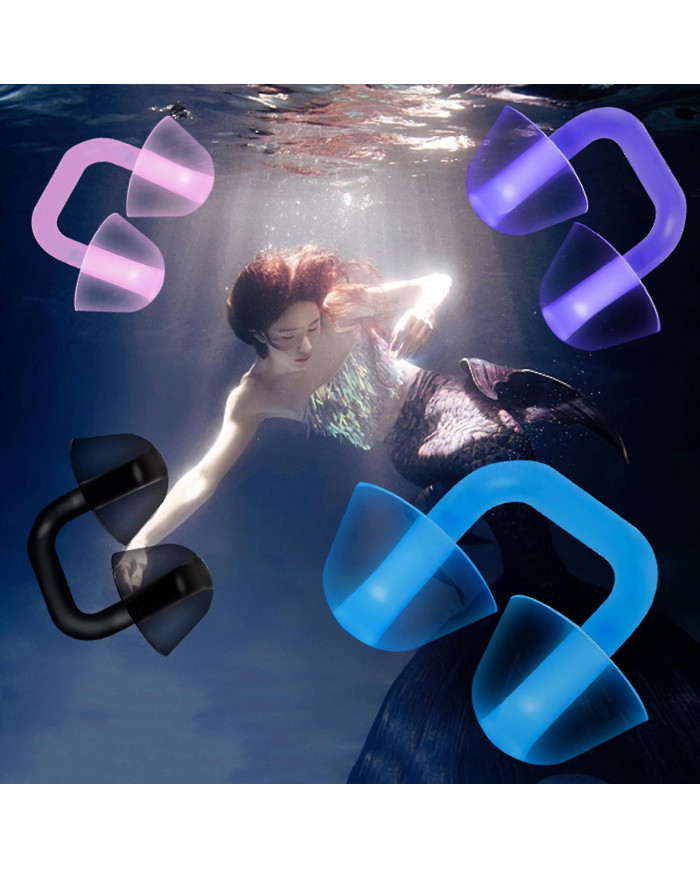 Bouchons de nez de natation Protecteur de nez en silicone confortable Pince-nez de natation étanche réutilisable [...]